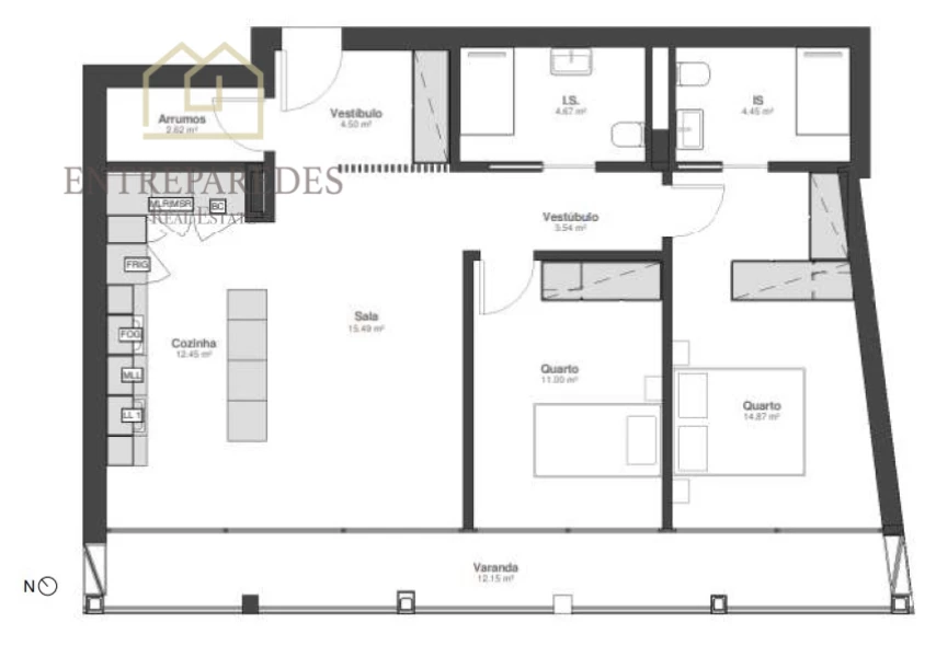 2 BEDROOM FLAT WITH GARAGE TO BUY BY THE SEA, IN MATOSINHOS - PORTO
